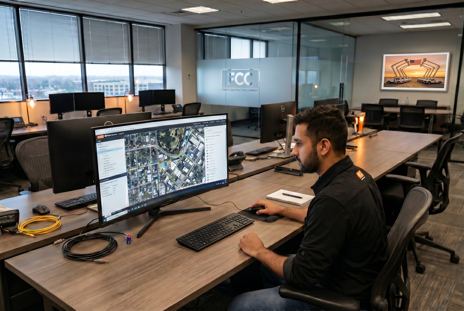 OSP route engineering, permit acquisition, and GIS as-built deliverables - the front-end of every FCC build.